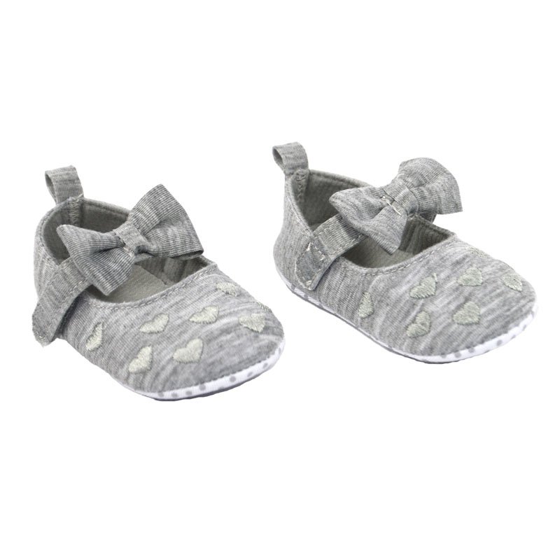 B2284-G: Grey Cotton Shoes (6-15 Months)